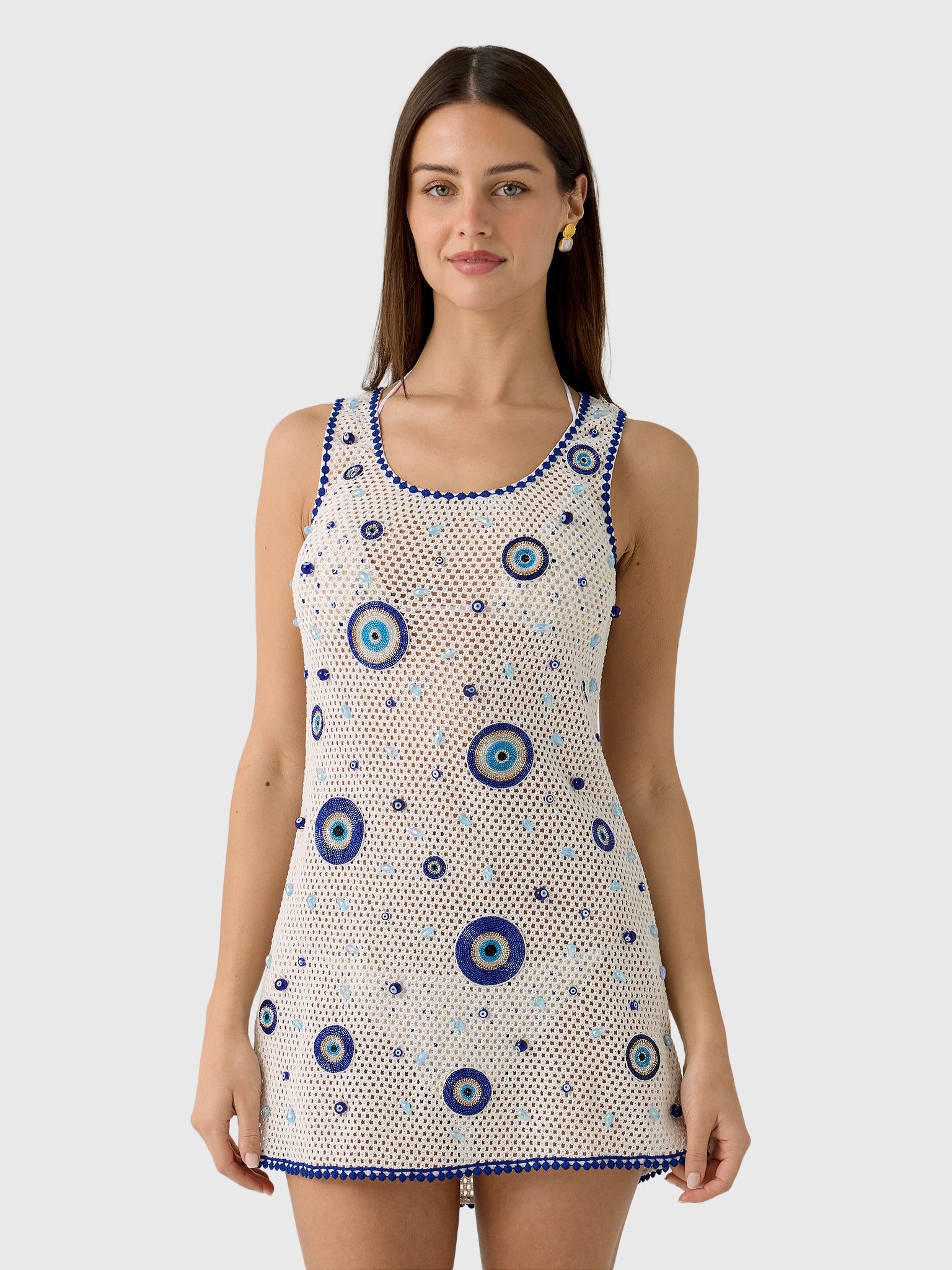 Leslie Amon Women's Treasure Evil Eye Mini Dress - Saint Bernard