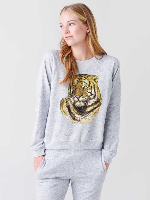 Monrow Women's Tiger Vintage Raglan Top