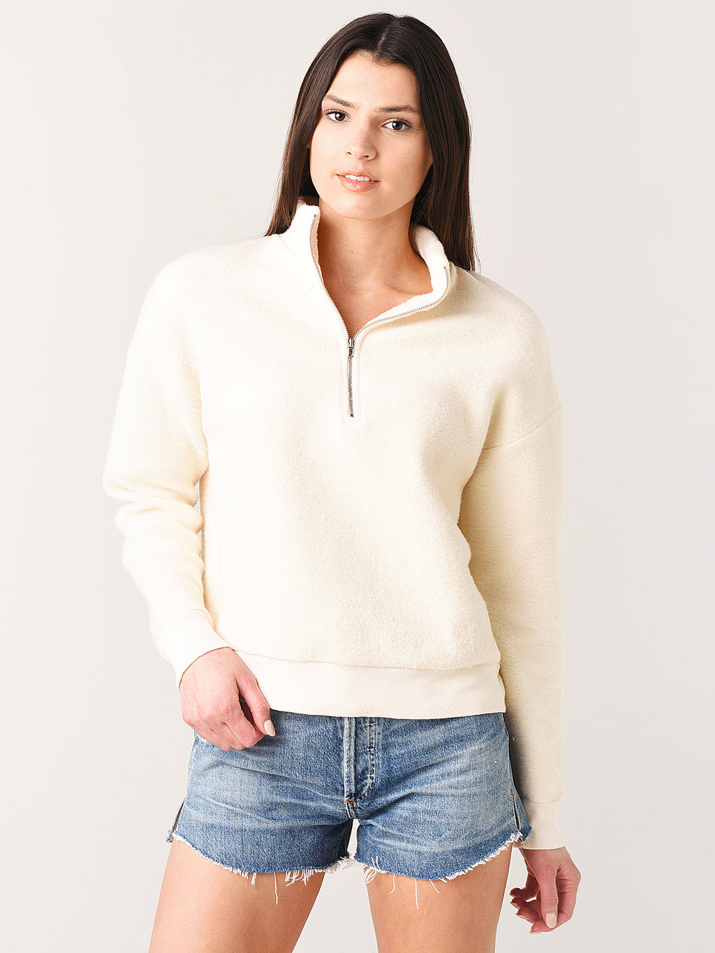 Monrow Women's Teddy Fleece Half-Zip - Saint Bernard
