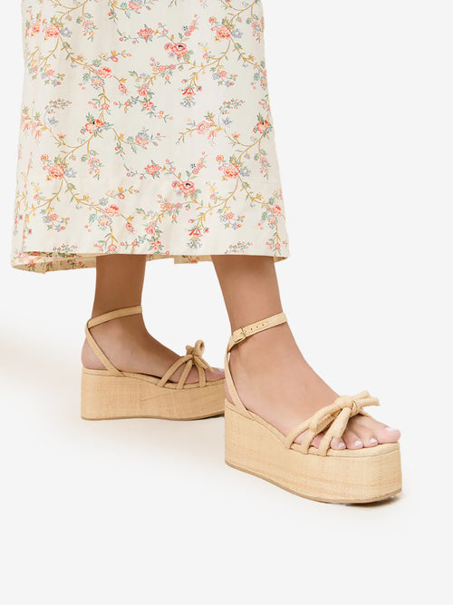 Loeffler Randall Women's Hudson Raffia Platform Sandal