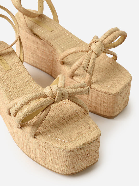 Loeffler Randall Women's Hudson Raffia Platform Sandal