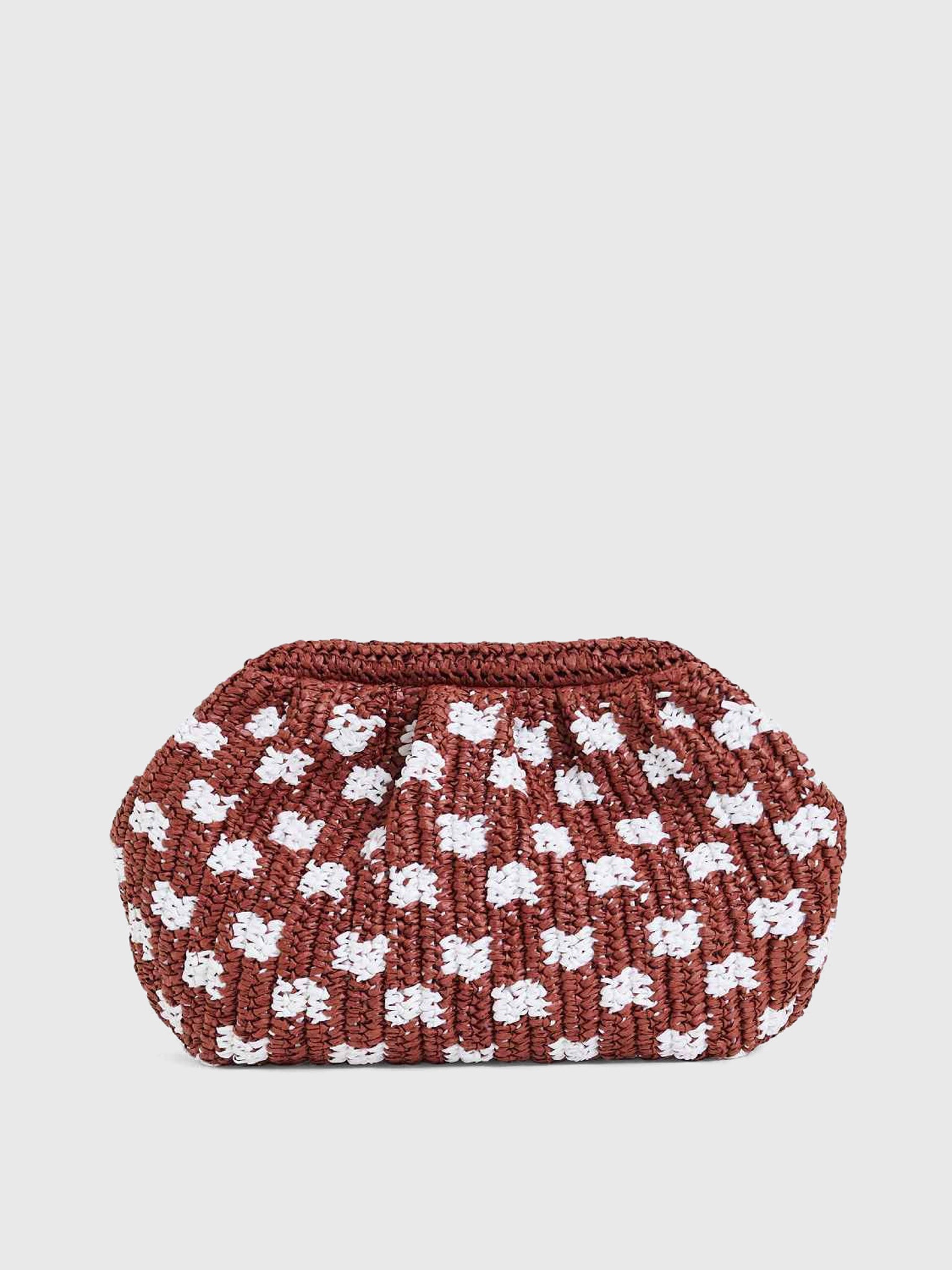 Essentiel Antwerp Hamantha Dotted Raffia Pouch - Saint Bernard