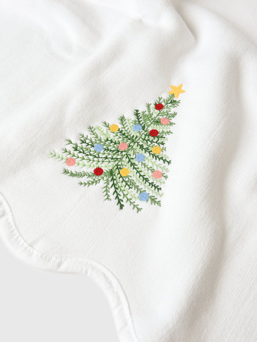 Weezie Holiday Tree Scallop Powder Bath Towel Set