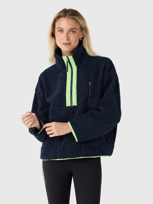 Splits59 Women's Reese Sherpa Half-Zip Pullover - Saint Bernard