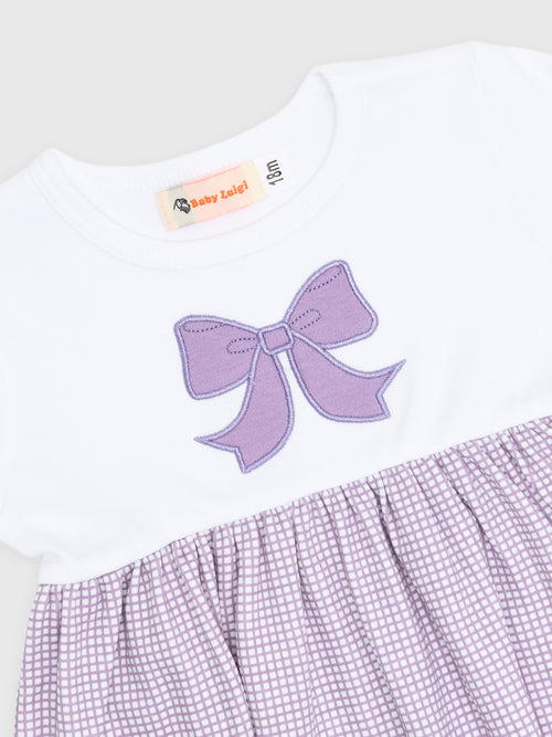 Luigi Girls' Bow & Check Skirt Dress - Saint Bernard