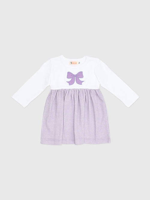 Luigi Girls' Bow & Check Skirt Dress - Saint Bernard
