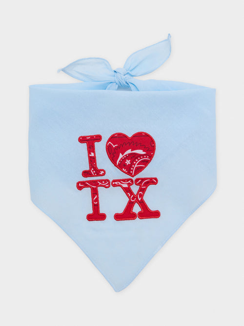 Stitched In The City I Heart TX Dog Bandana