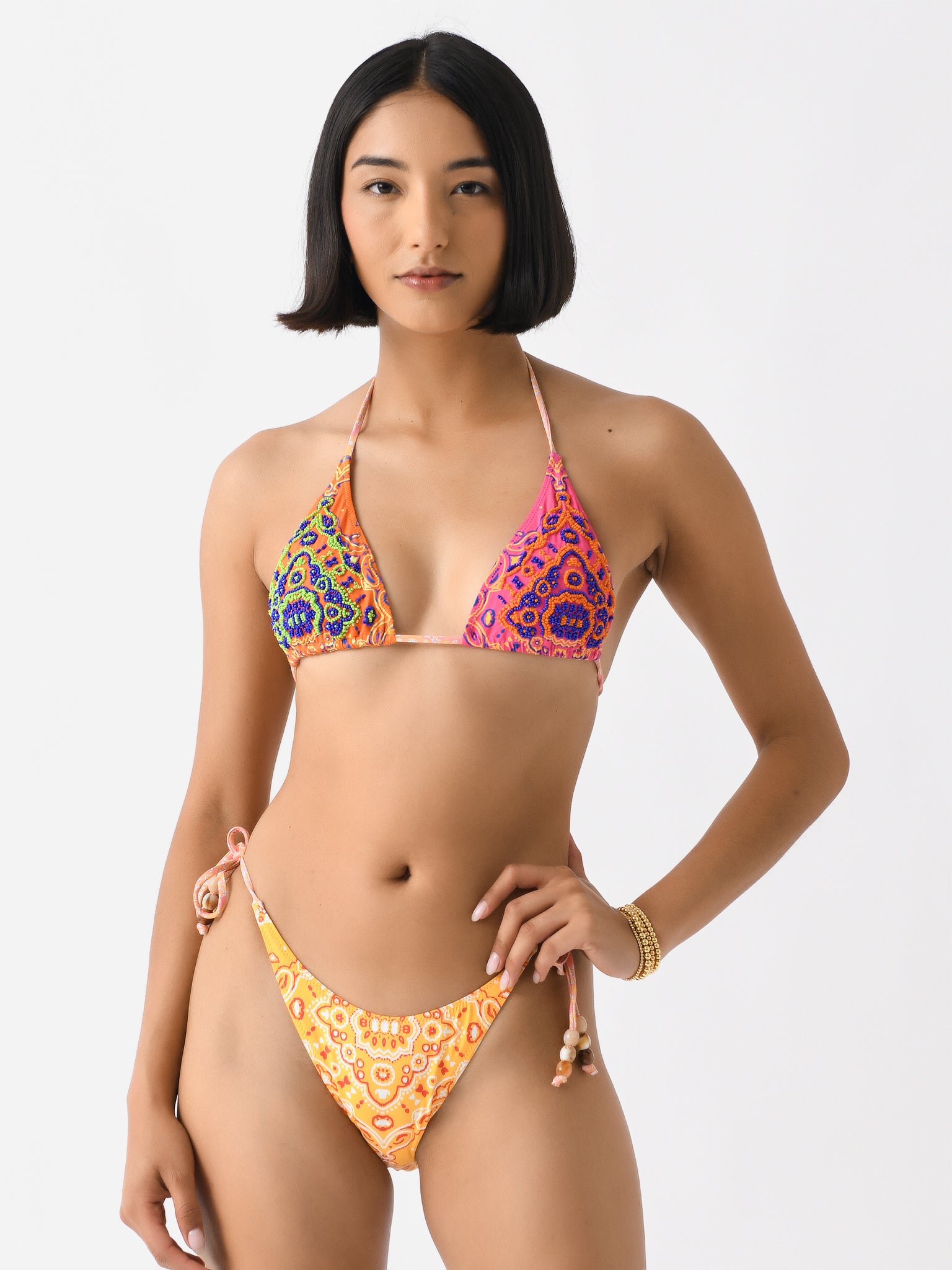 Its Now Cool Women's The Triangle Bikini Top - Saint Bernard