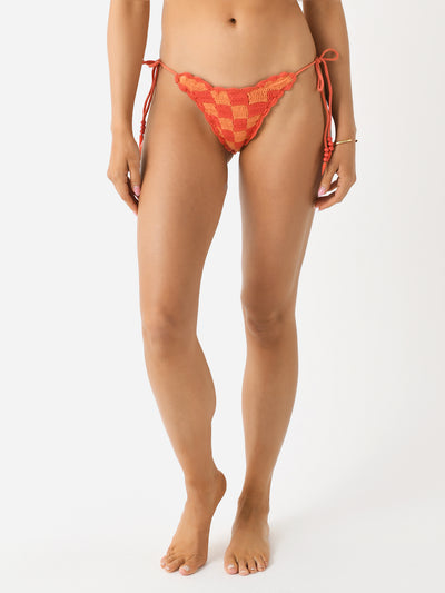 Its Now Cool Women's The Crochet Tie Bikini Bottom - Saint Bernard