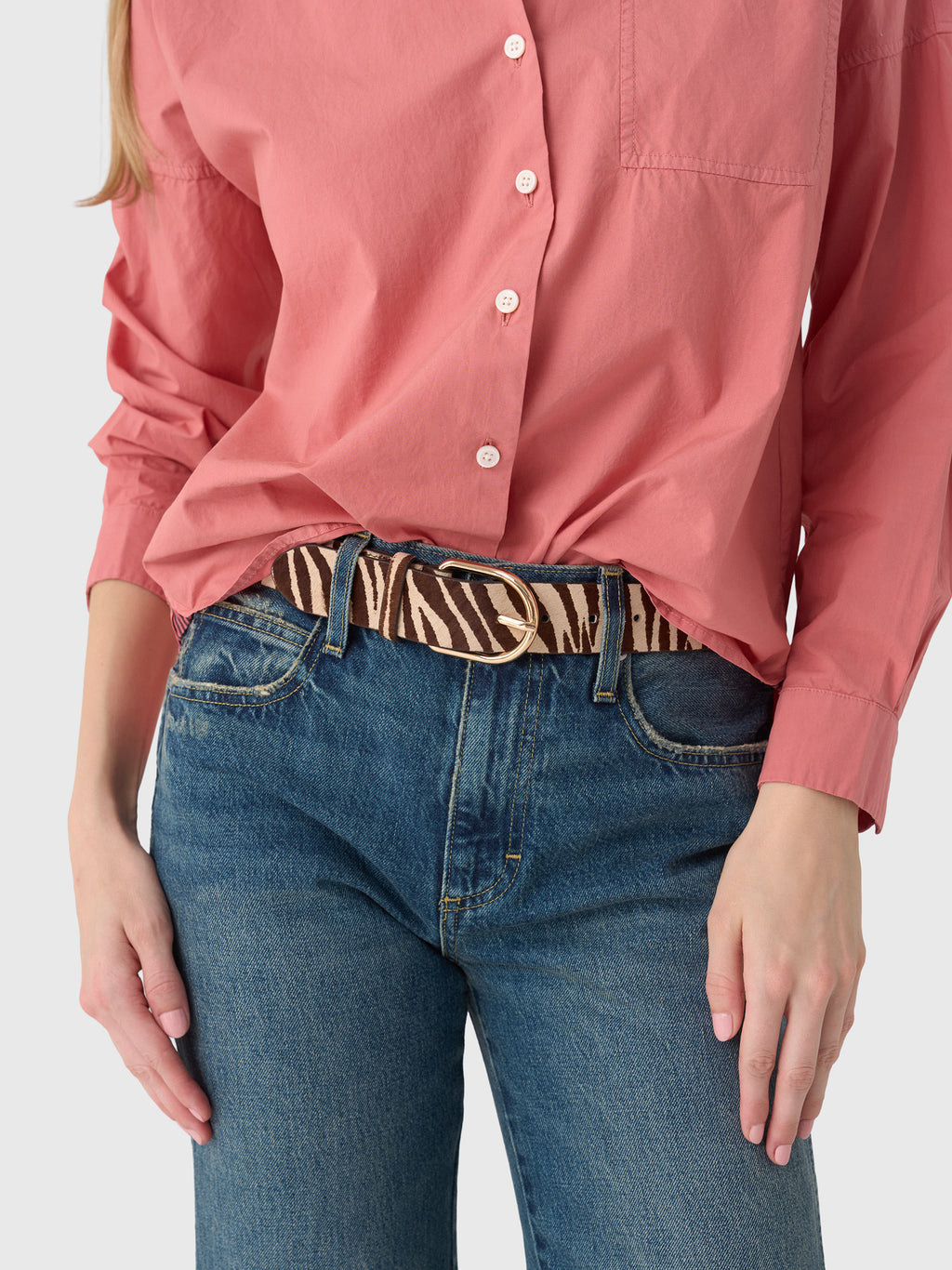 Loeffler Randall Women's Isaac Zebra Belt - Saint Bernard