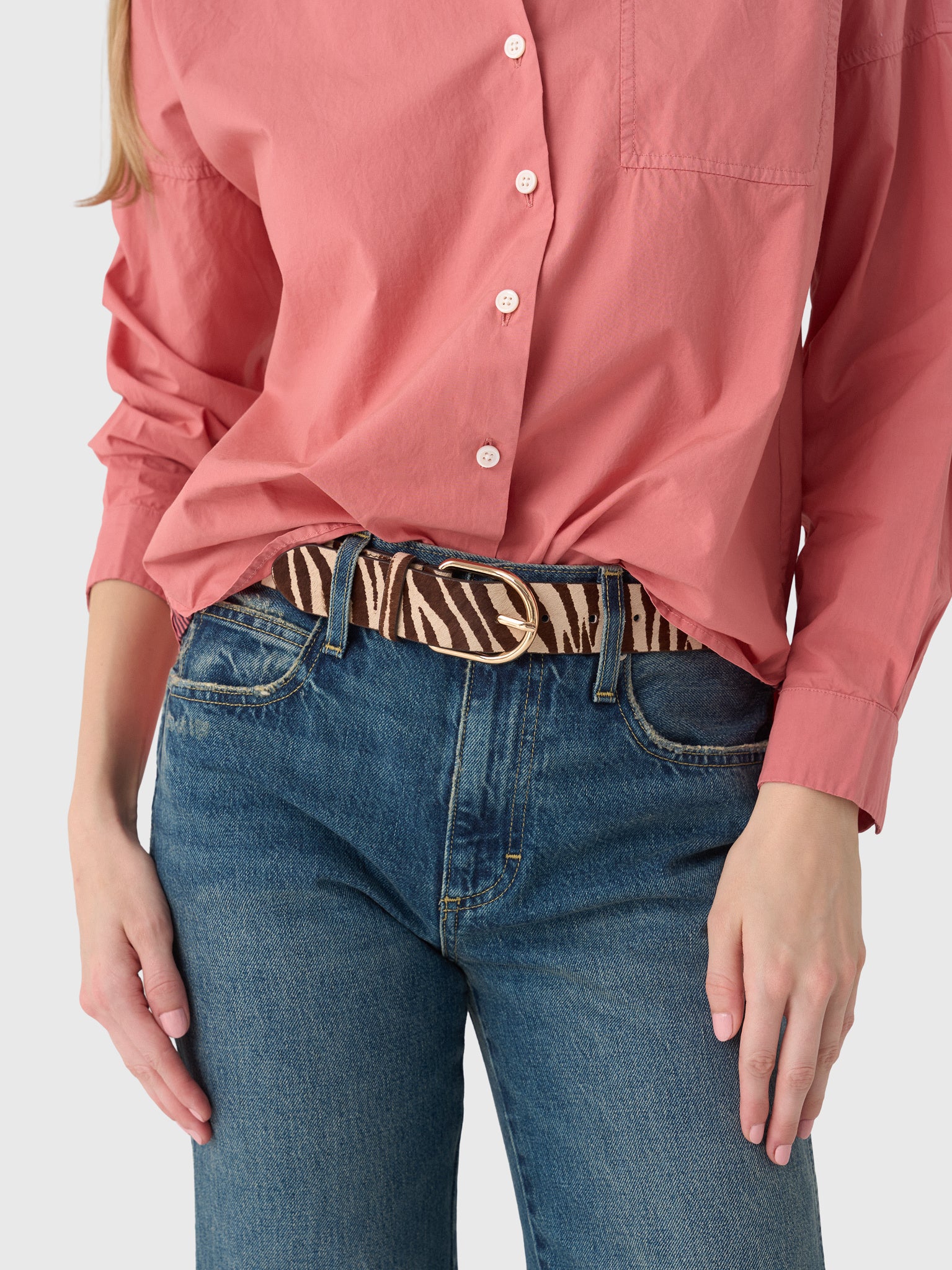 Loeffler Randall Women's Isaac Zebra Belt - Saint Bernard