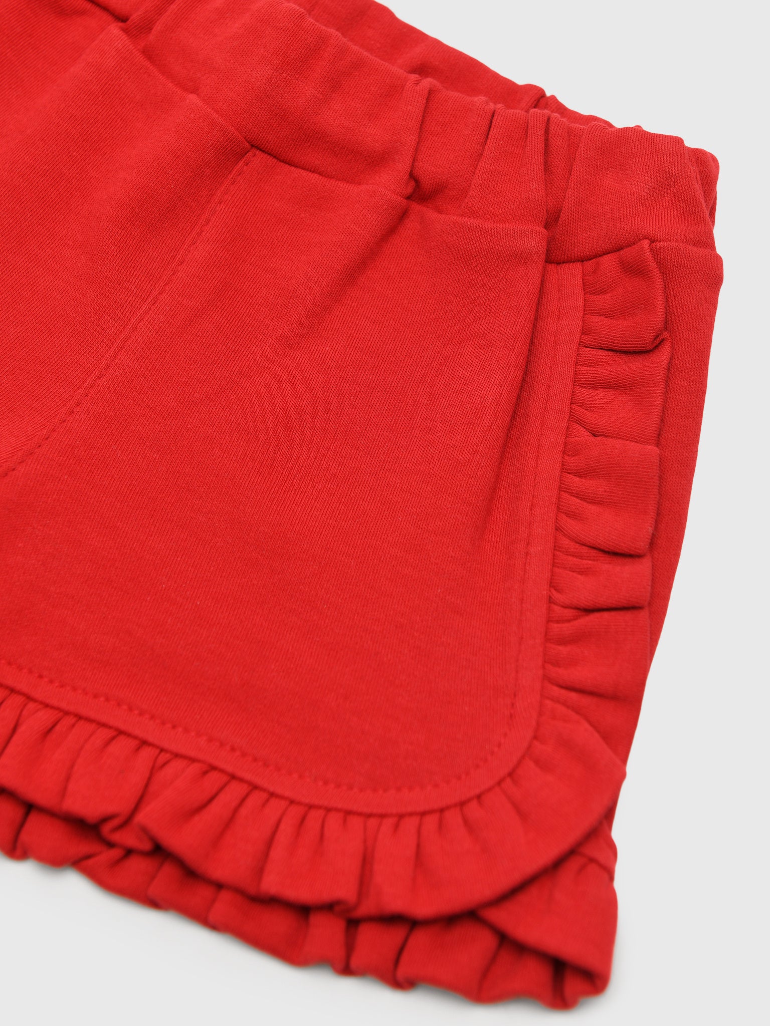 Luigi Girls' Solid Ruffle Trim Short - Saint Bernard