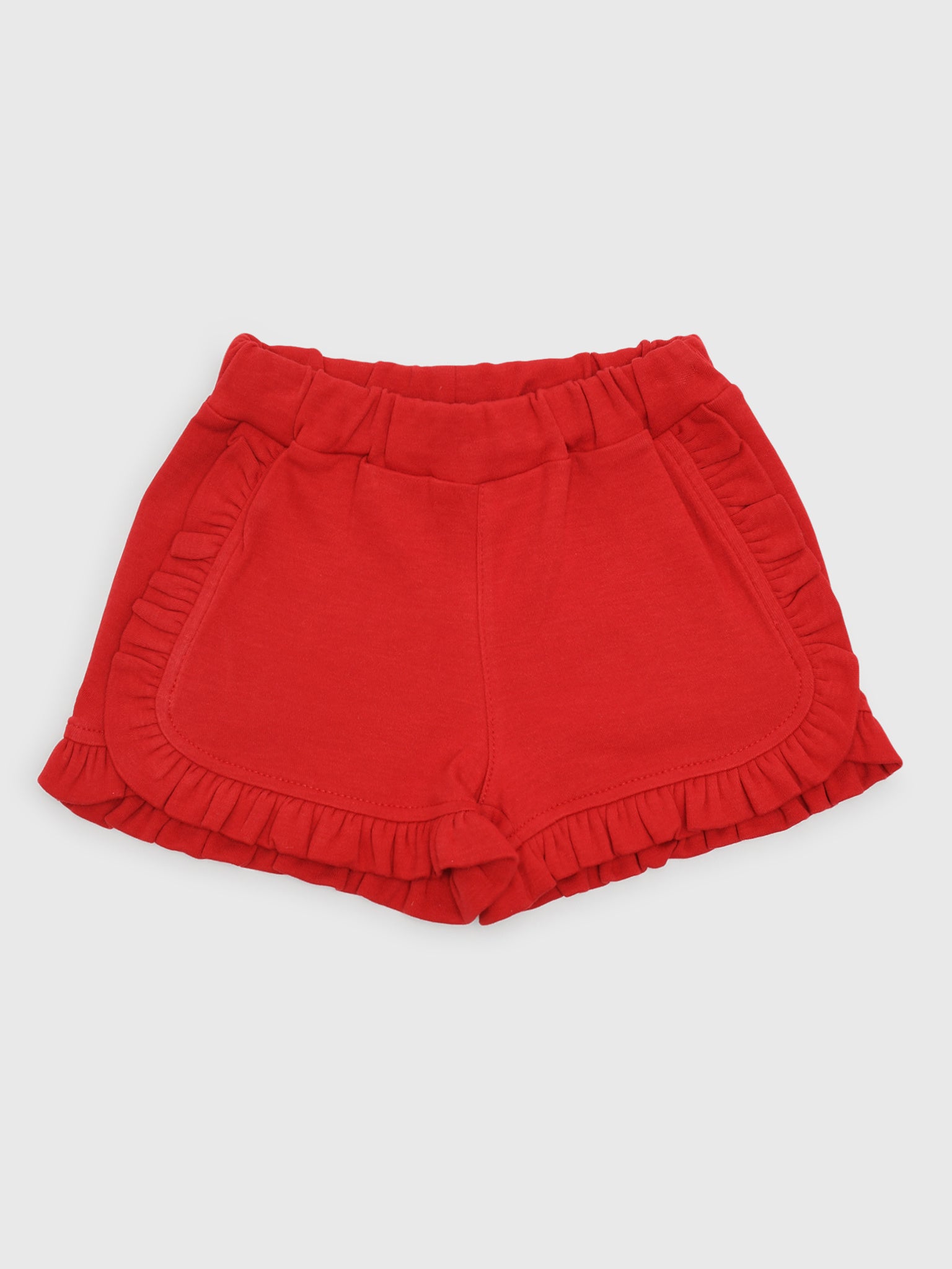 Luigi Girls' Solid Ruffle Trim Short - Saint Bernard