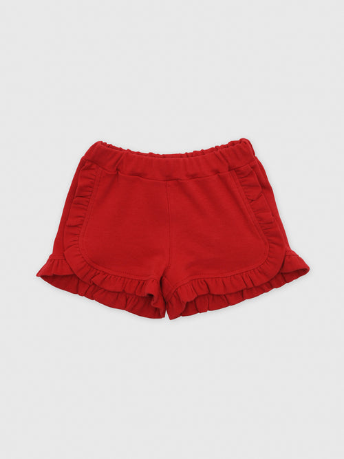 Luigi Girls' Solid Ruffle Trim Short