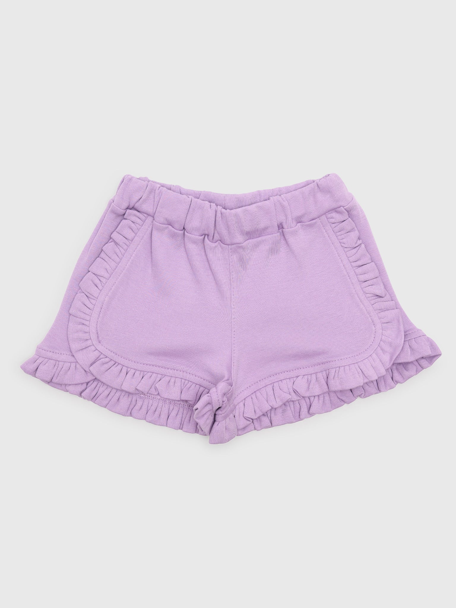Luigi Girls' Solid Ruffle Trim Short - Saint Bernard