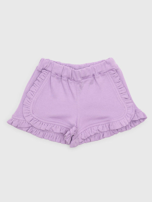 Luigi Girls' Solid Ruffle Trim Short