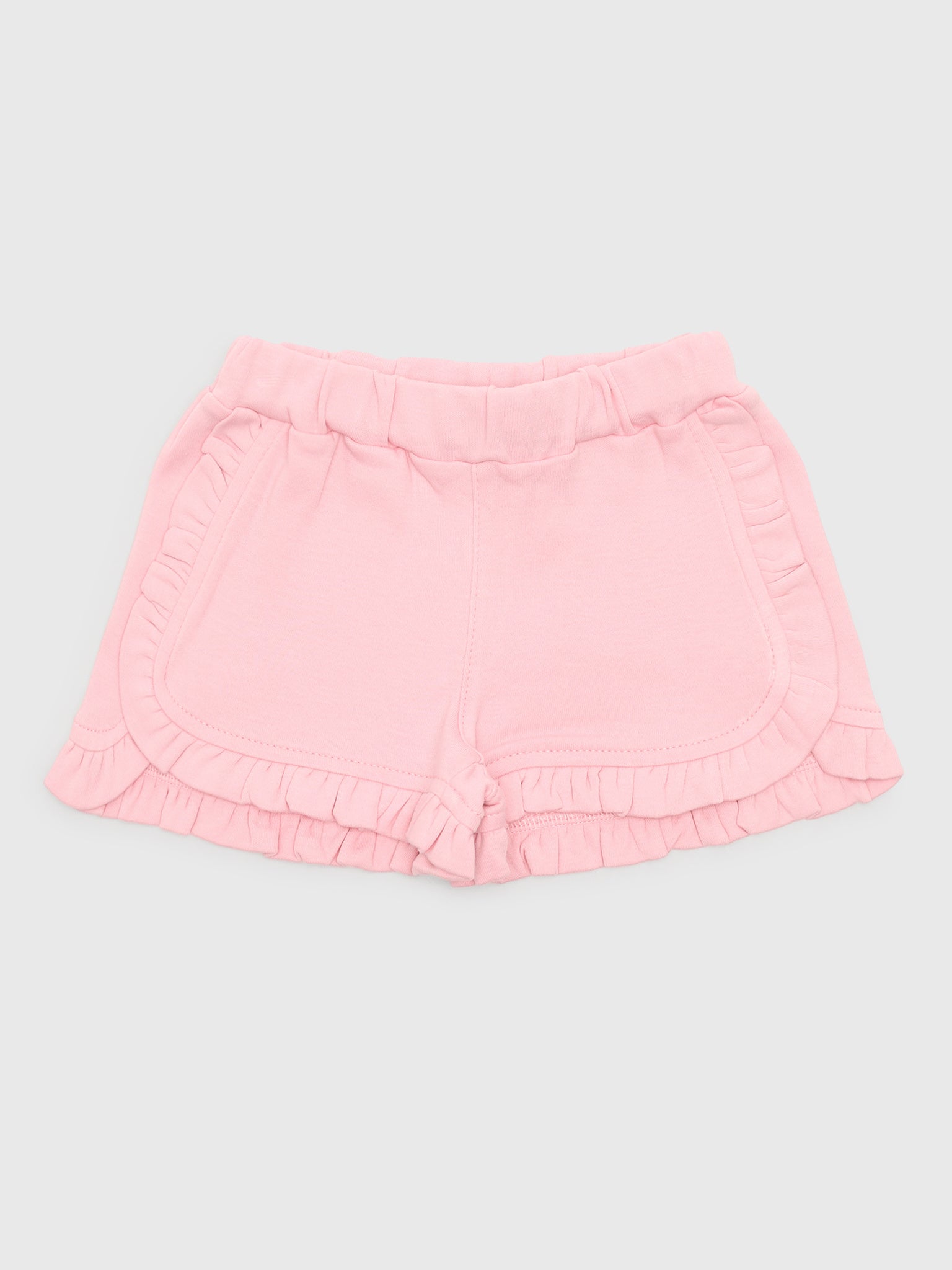 Luigi Girls' Solid Ruffle Trim Short - Saint Bernard