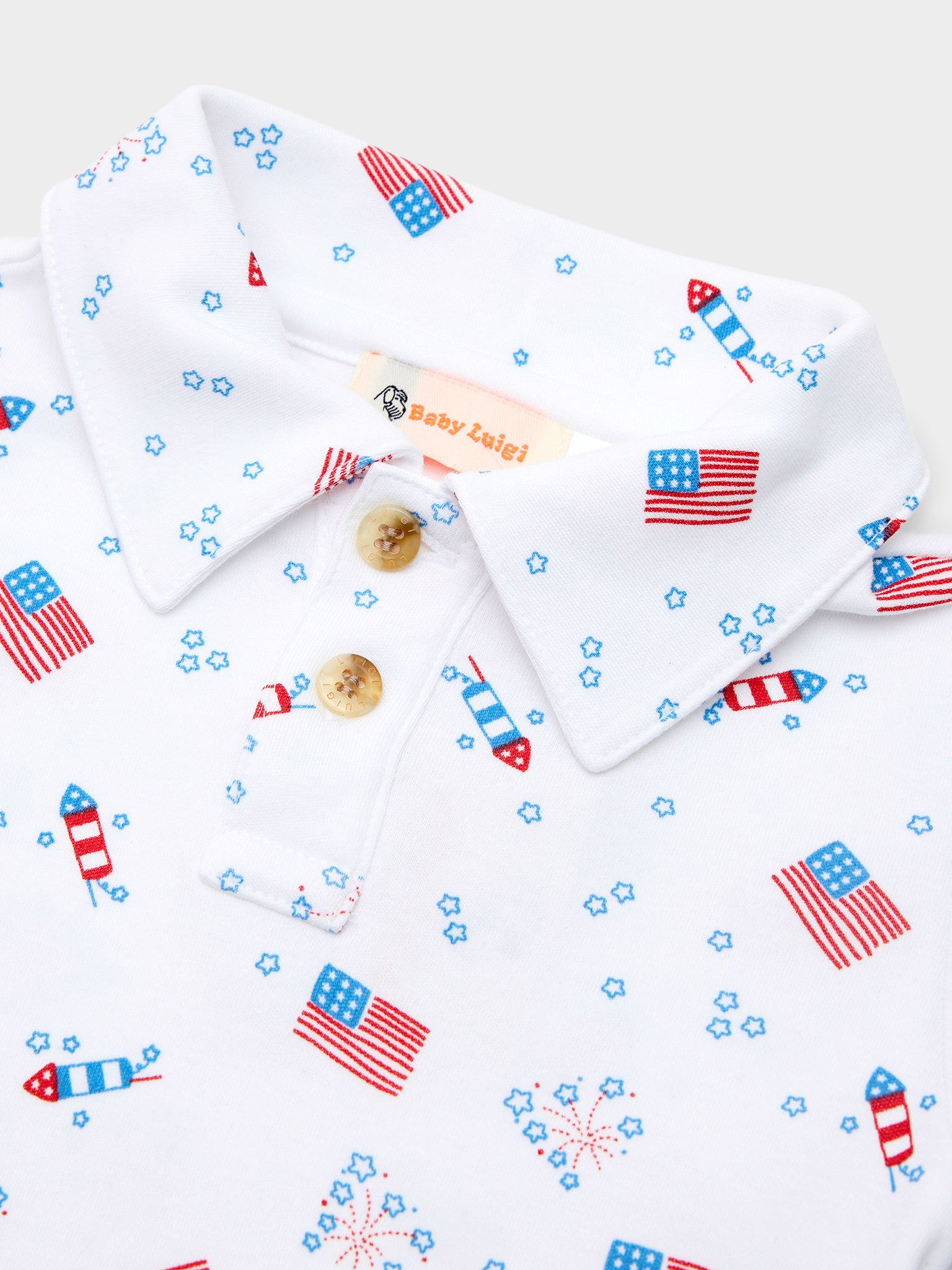 Luigi Boys' Flag & Firework Polo - Saint Bernard