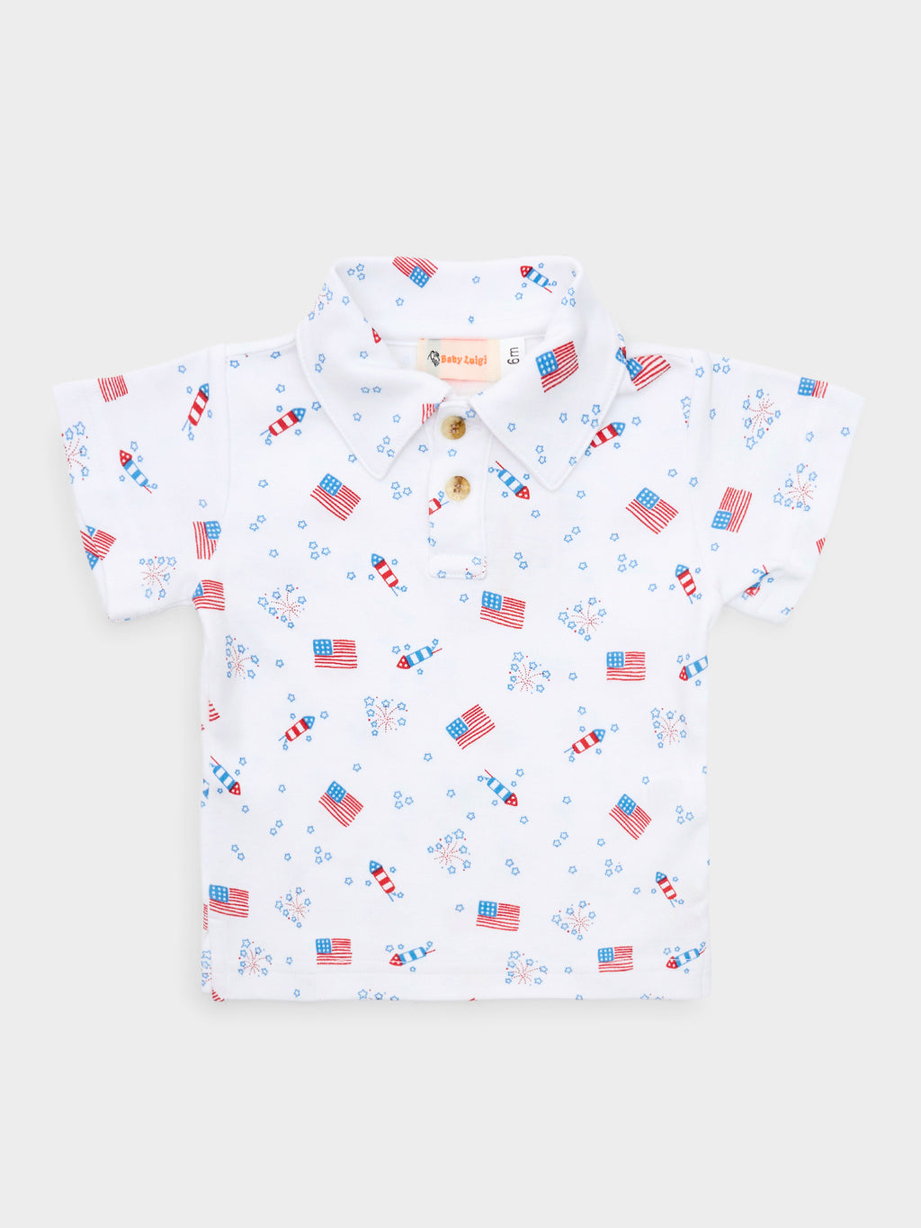 Luigi Boys' Flag & Firework Polo - Saint Bernard