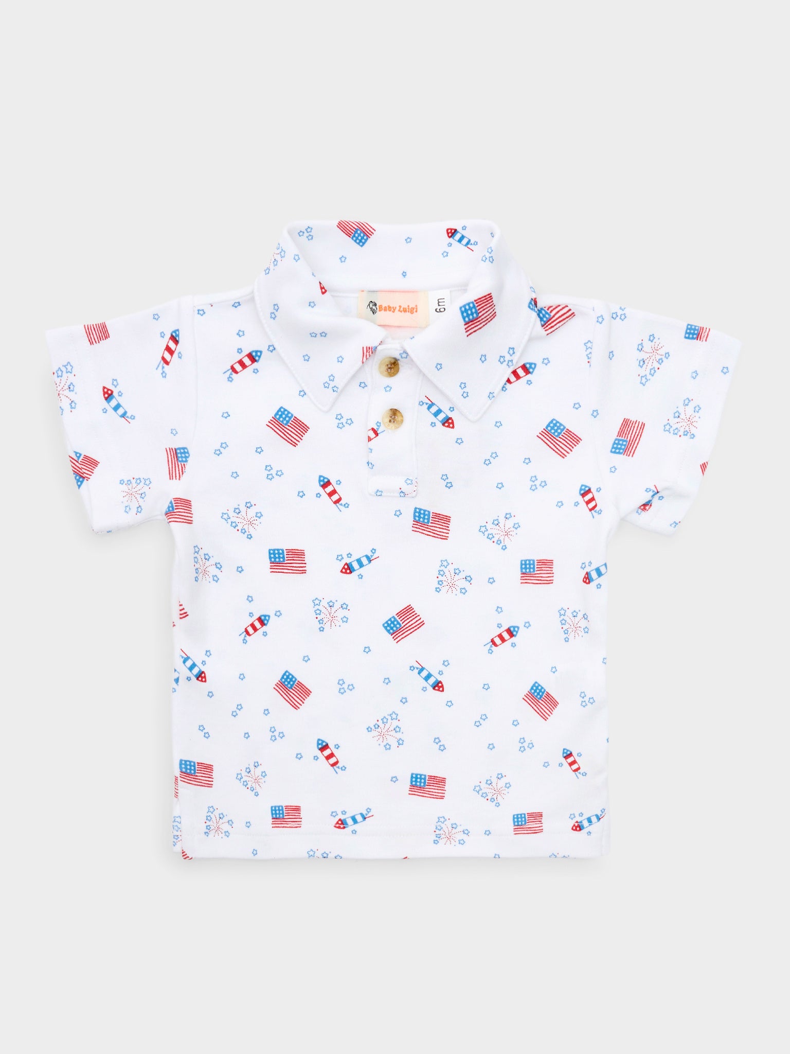 Luigi Boys' Flag & Firework Polo - Saint Bernard