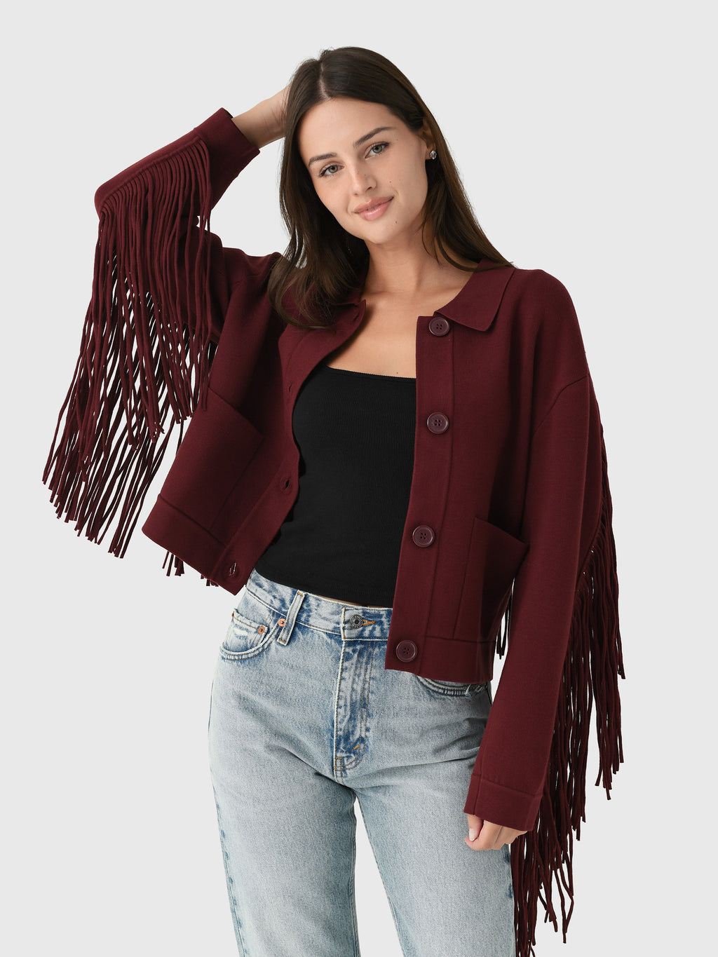 Essentiel Antwerp Women's Istern Fringe Jacket - Saint Bernard