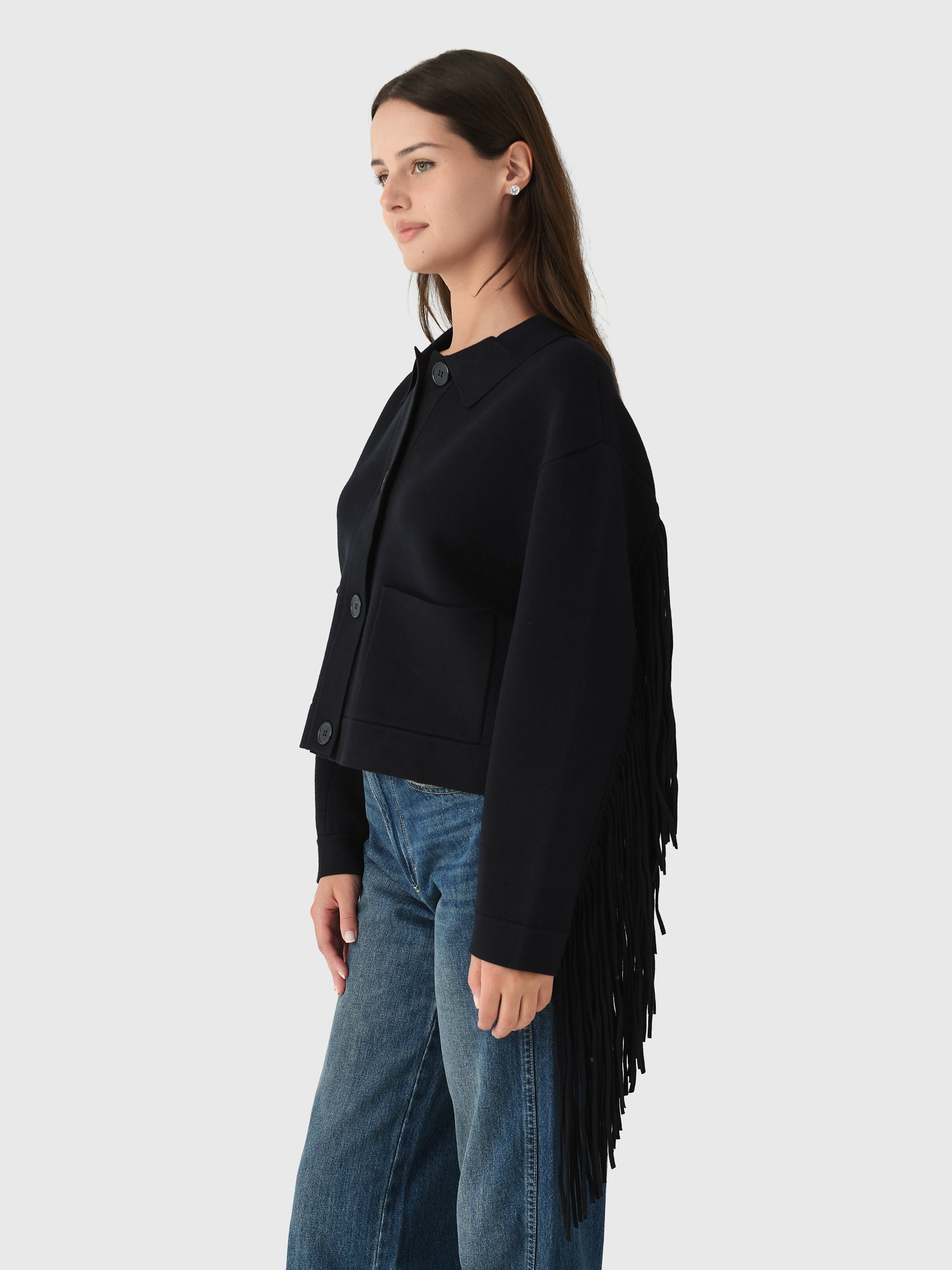 トップス BPN FOR MEN Fringe Cardigan l/s top Essentiel Antwerp Women's Istern Fringe Jacket – Saint Bernard