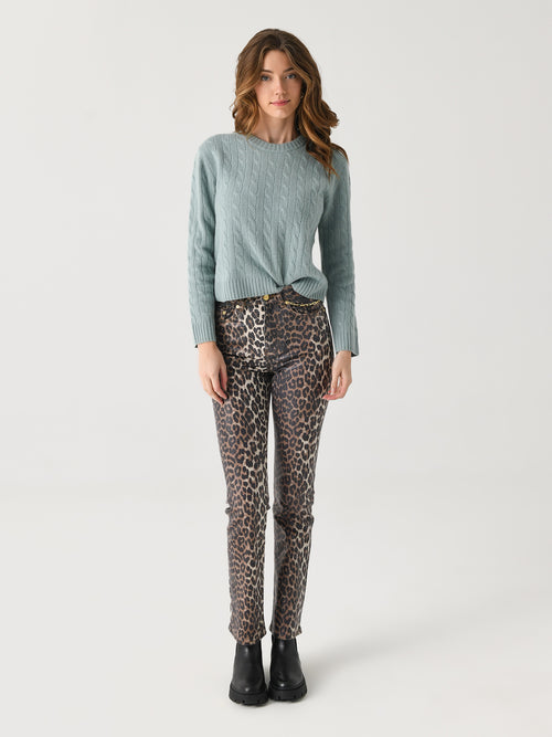 GANNI Women's Foil Print Denim Carri Chain