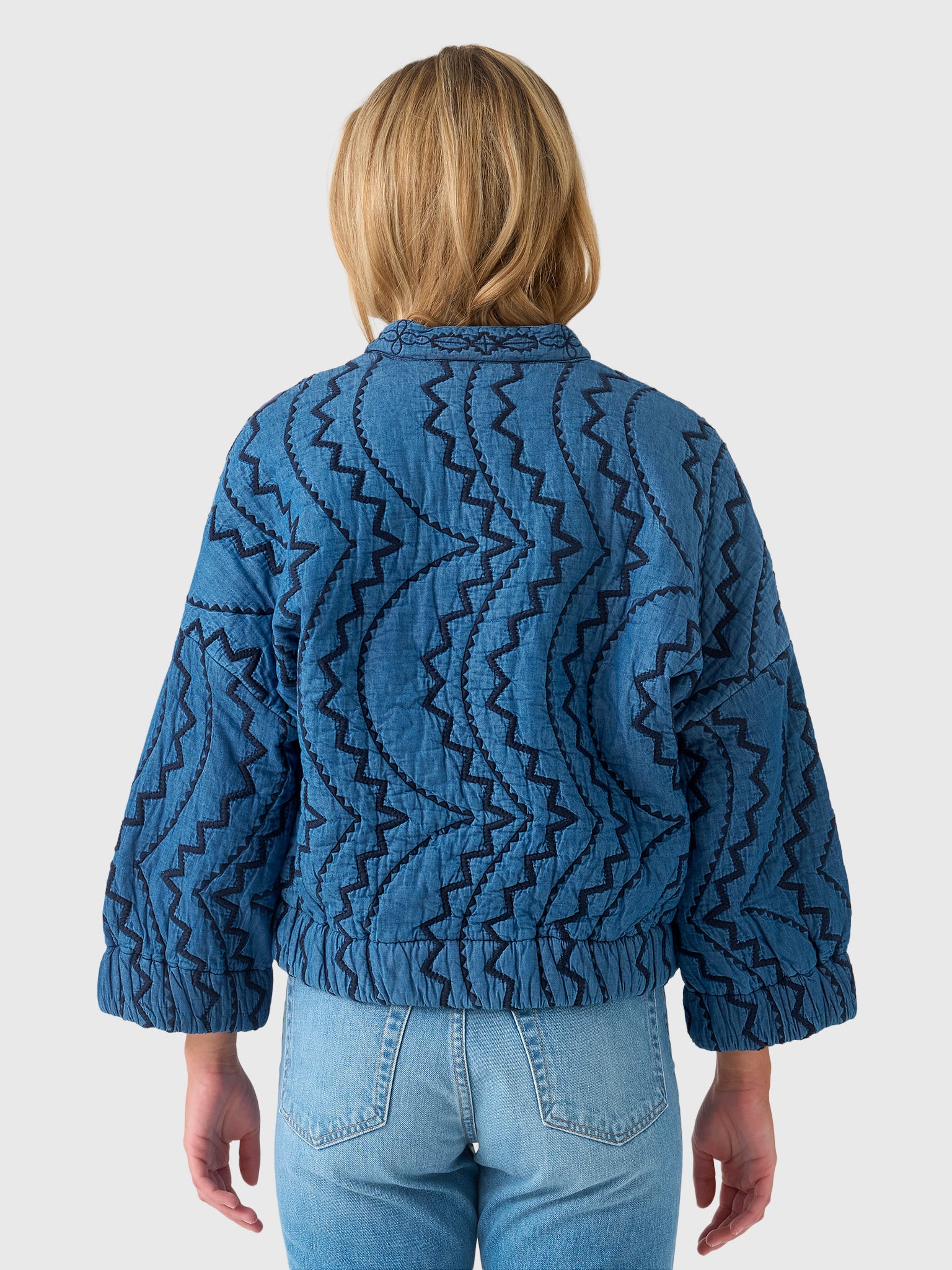 Essentiel Antwerp Women's Jatropha Embroidered Denim Jacket - Saint Bernard
