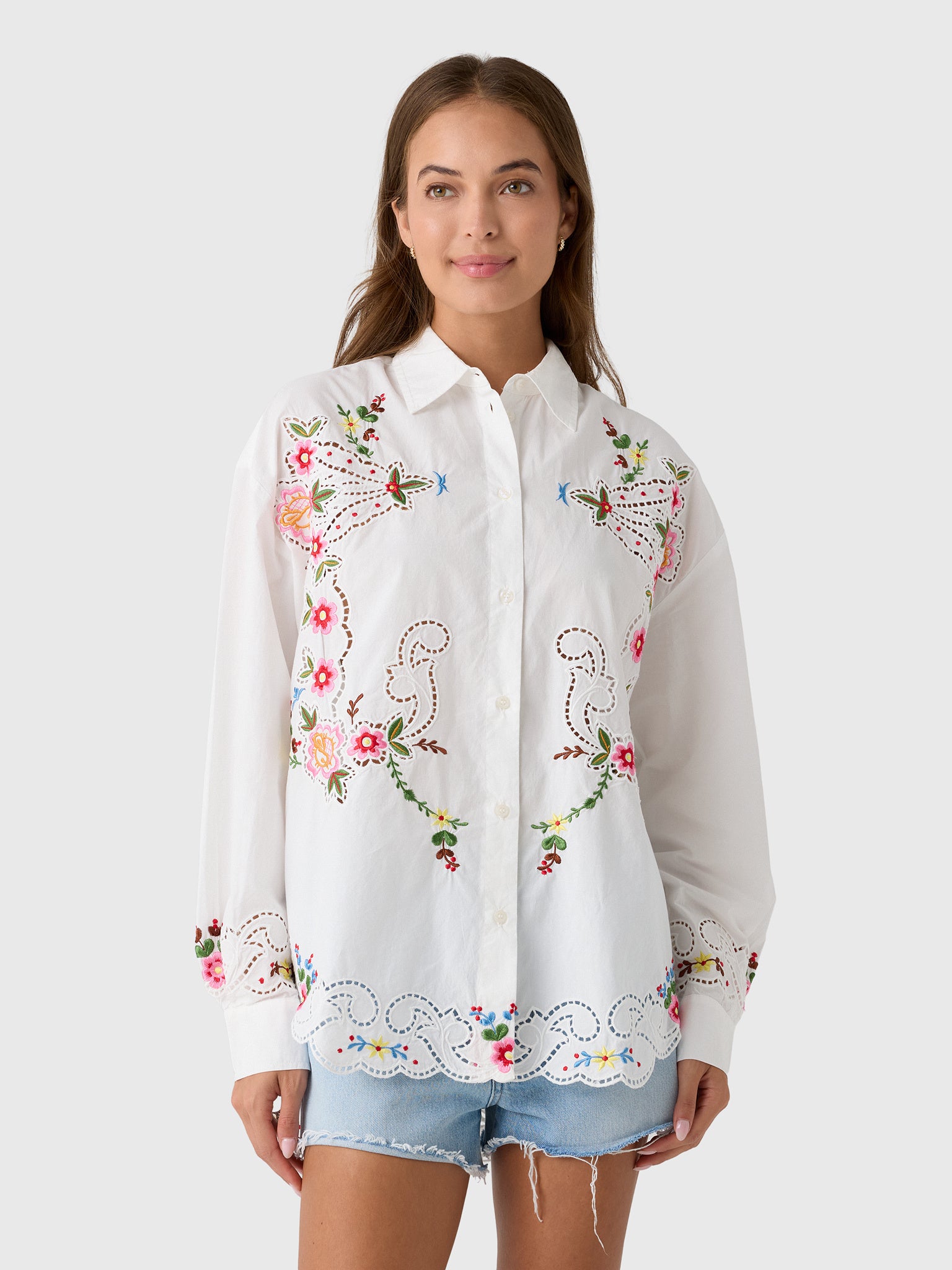 Essentiel Antwerp Women's Jayme Embroidered Shirt - Saint Bernard