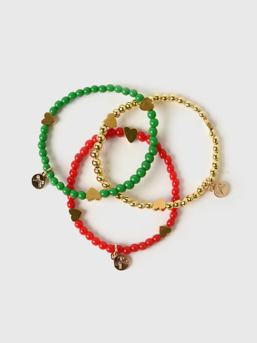 Bits + Bows Girls' Christmas Hearts Bracelet Gift Set