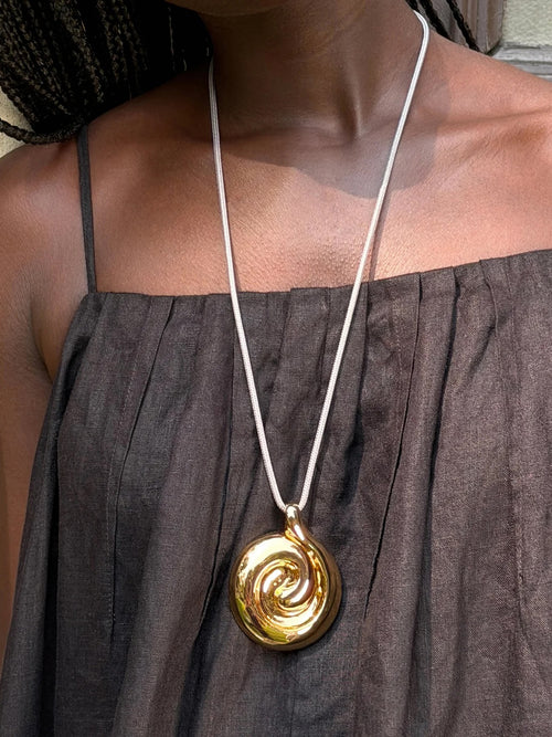 Jennybird Nico Mirror Pendant Rope Necklace - Saint Bernard