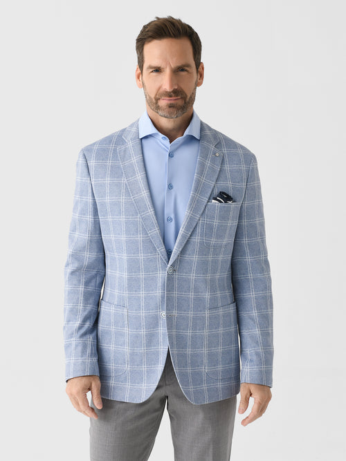 Blue Industry Men's Stretch Windowpane Blazer