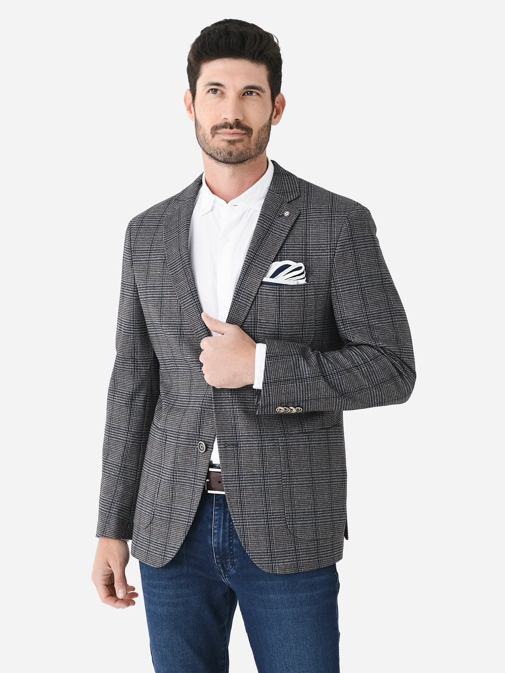 Blue Industry Men's Check Blazer - Saint Bernard