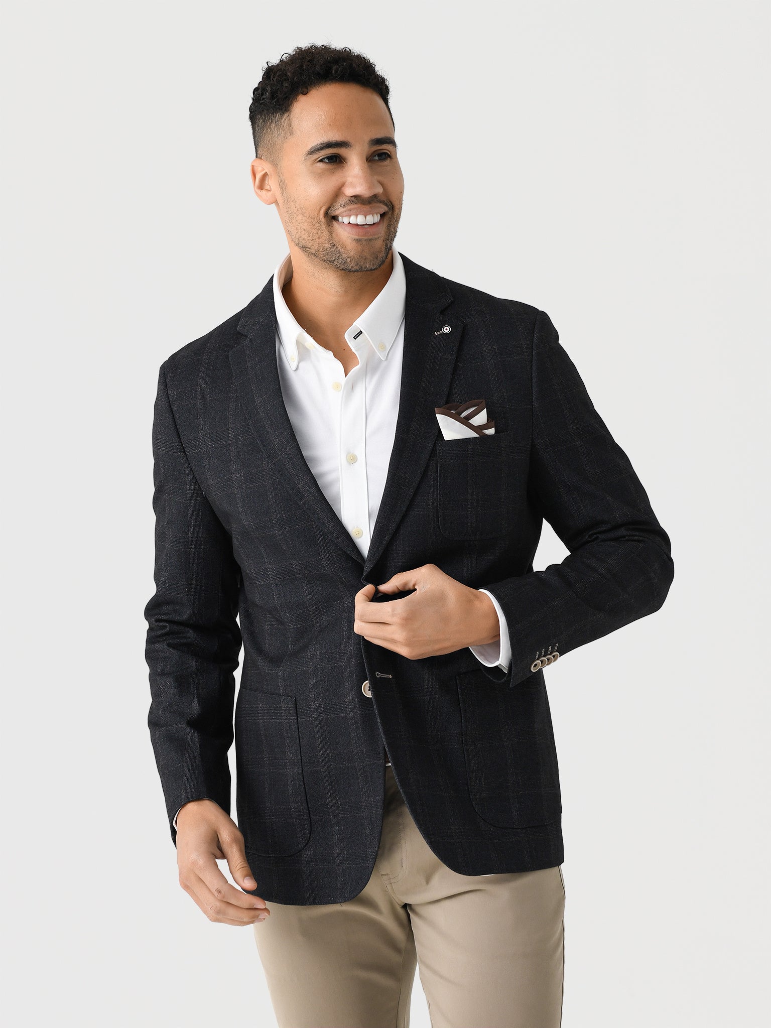 Blue Industry Men's Fashion Check Blazer - Saint Bernard