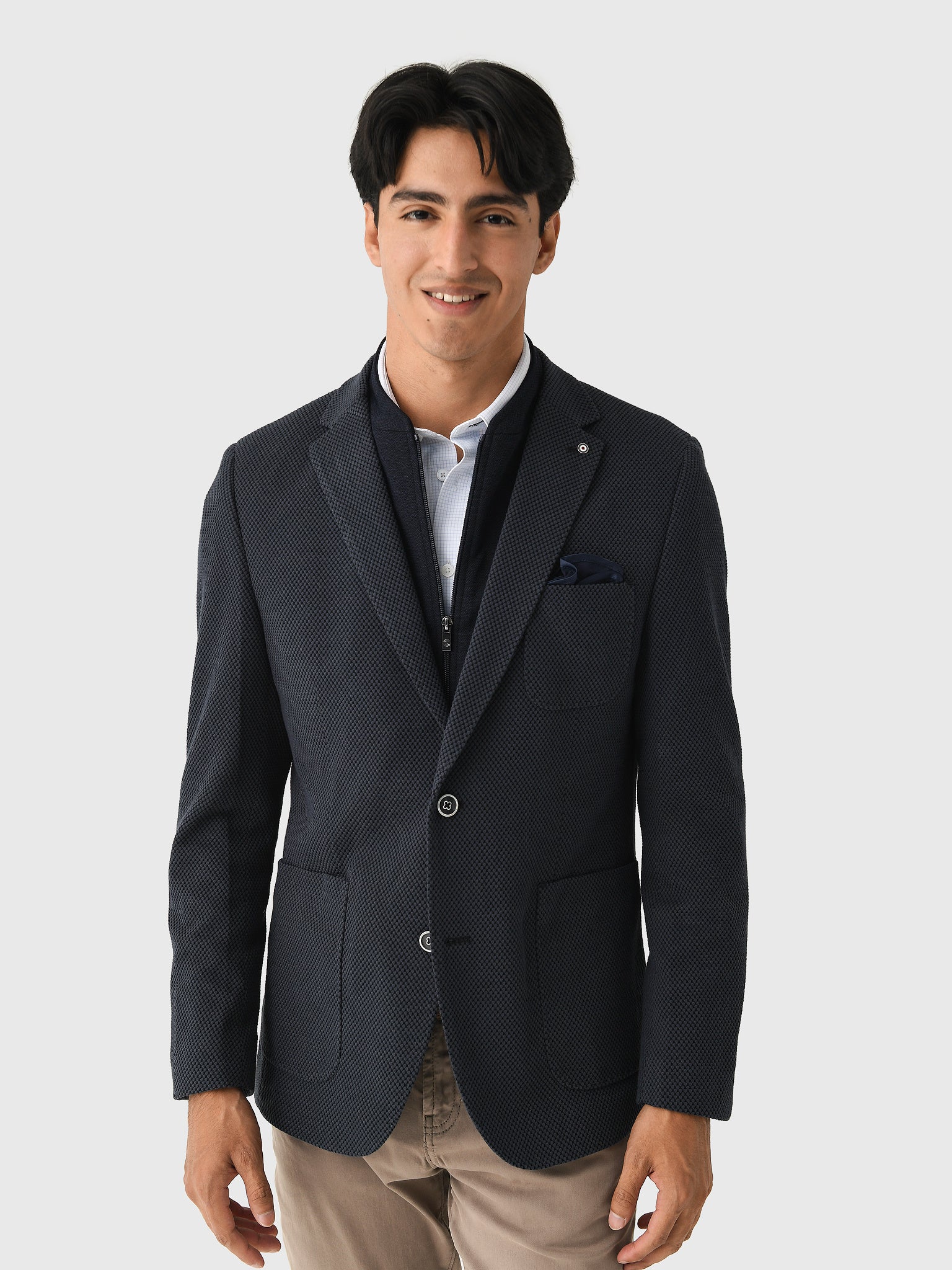 Blue Industry Men's Textured Inlay Blazer - Saint Bernard