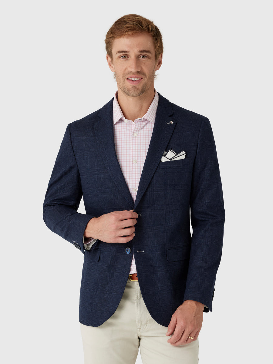 Blue Industry Men's Check Blazer - Saint Bernard