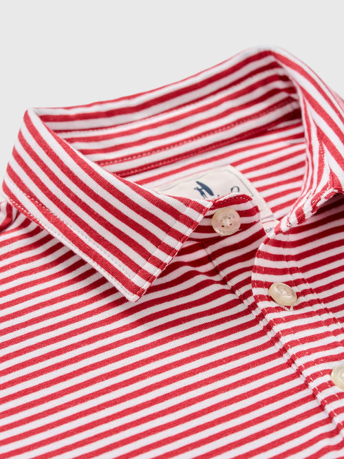 Johnnie-O Boys' Jacks Stripe Original Jr. Polo - Saint Bernard