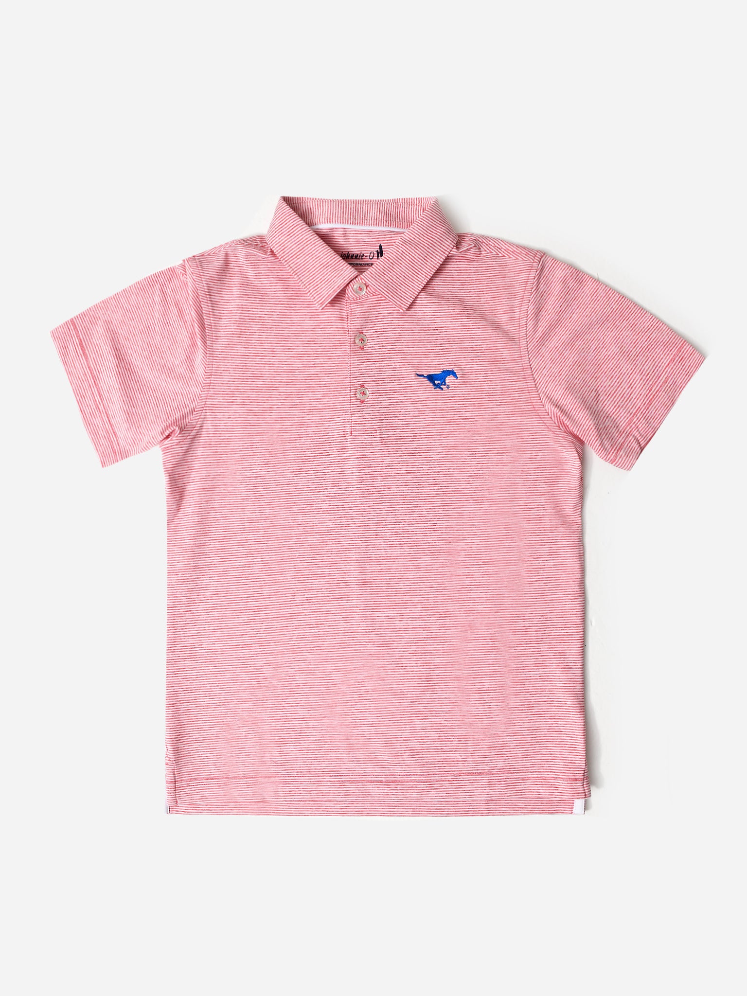 Johnnie-O Boys' Collegiate Lyndon Striped Prep-Formance Jersey Polo - Saint Bernard