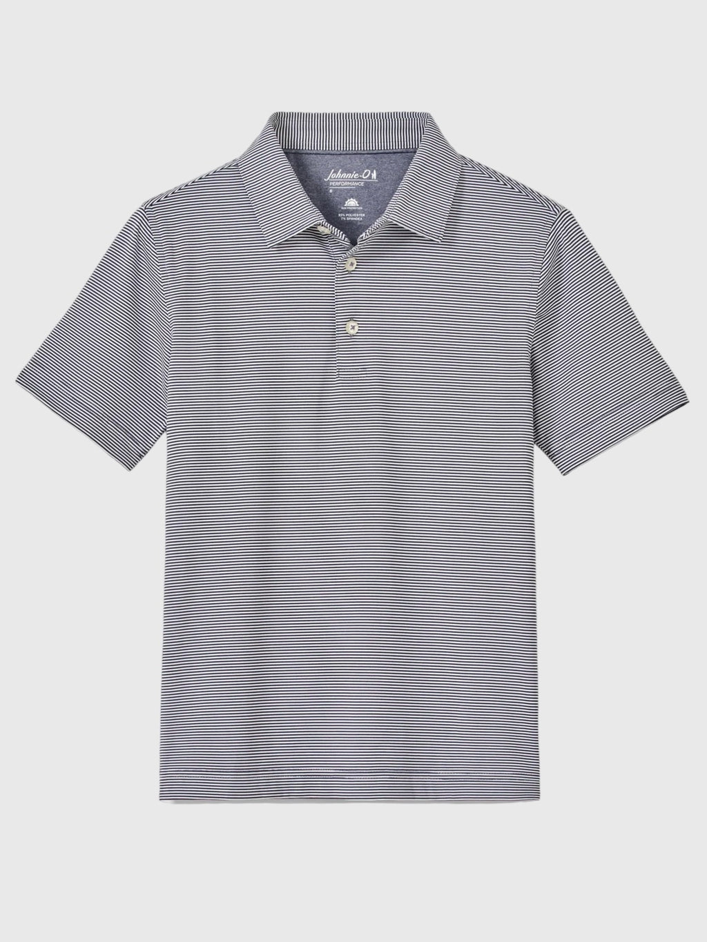 Johnnie-O Boys' Lyndonn Jr. Striped Jersey Performance Polo - Saint Bernard