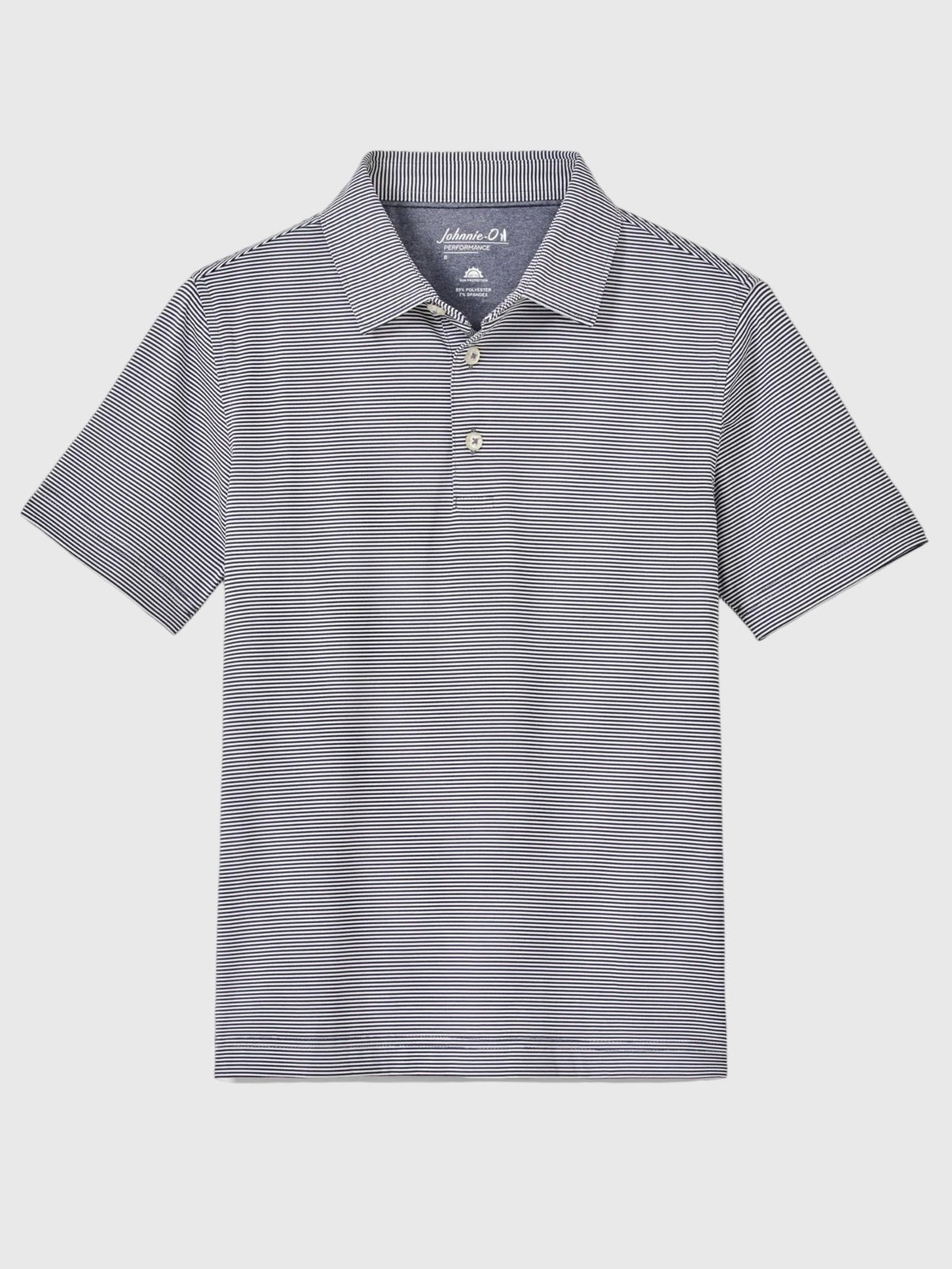 Johnnie-O Boys' Lyndonn Jr. Striped Jersey Performance Polo - Saint Bernard