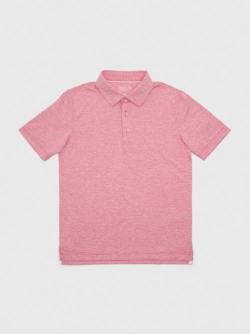 Johnnie-O Boys' Lyndonn Jr. Striped Jersey Performance Polo - Saint Bernard