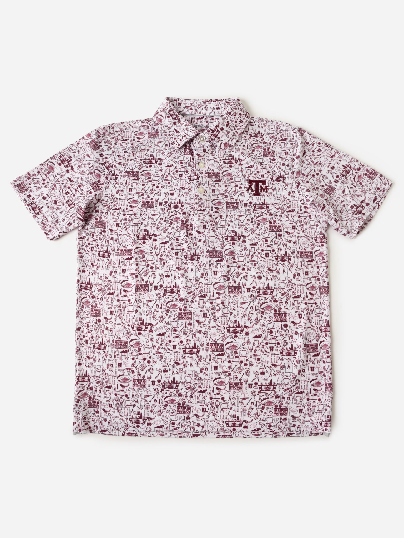 Johnnie-O Collegiate Boys' Tailgater 2.0 Jr. Printed Jersey Performance Polo - Saint Bernard