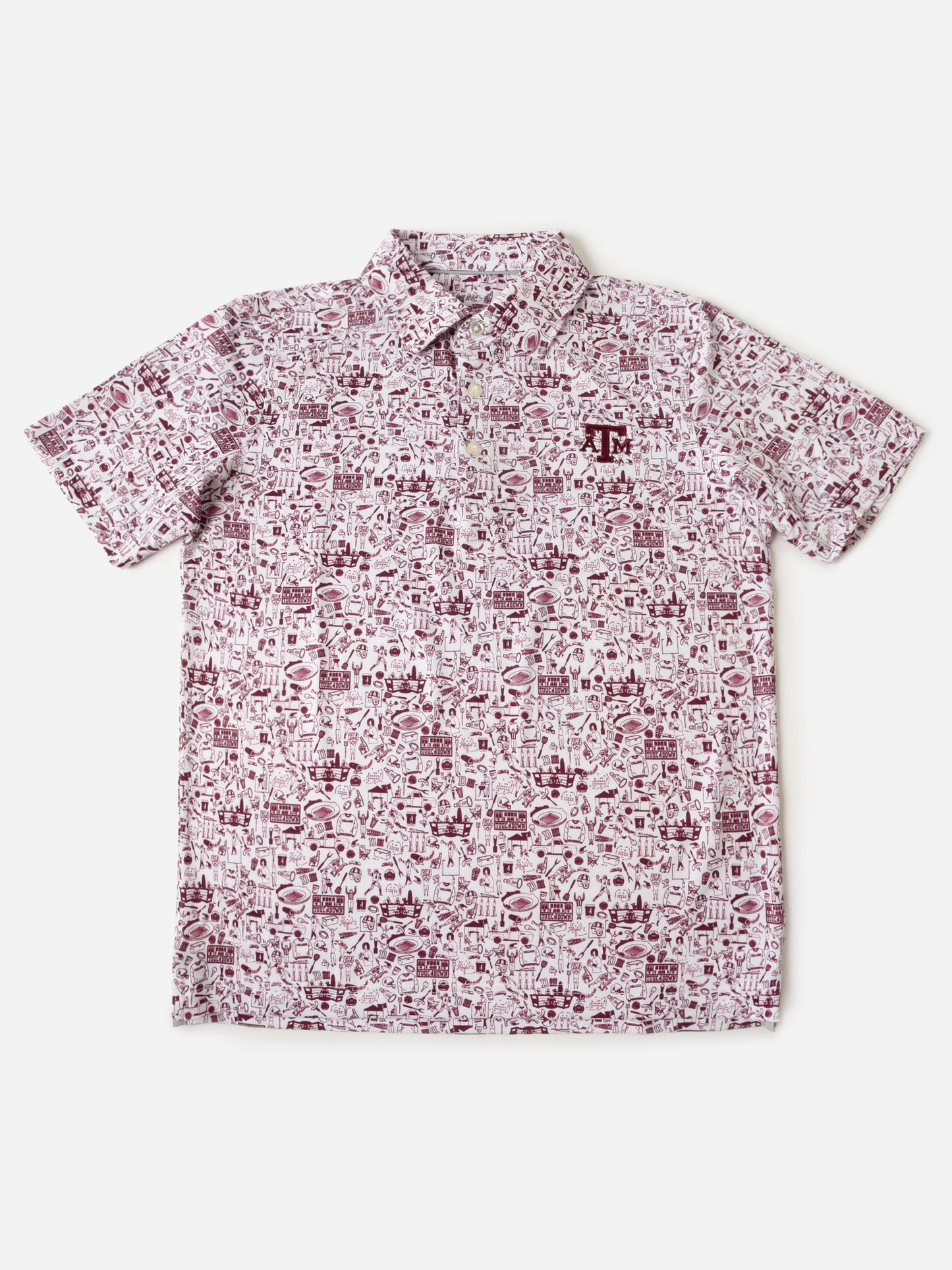 Johnnie-O Collegiate Boys' Tailgater 2.0 Jr. Printed Jersey Performance Polo - Saint Bernard