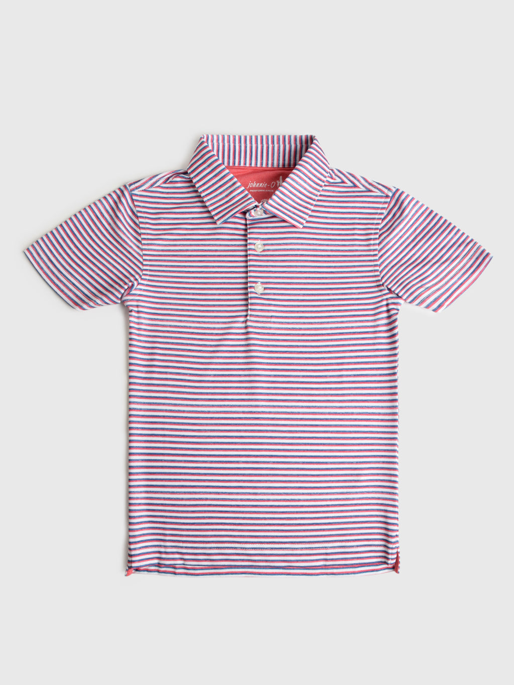 Johnnie-O Boys' Warwick Jr. Stripe Jersey Performance Polo - Saint Bernard