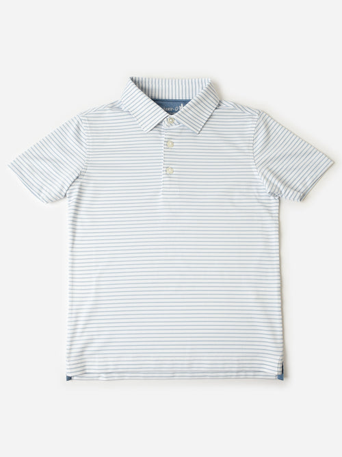 Johnnie-O Boys' Michael Jr. Stripe Jersey Performance Polo
