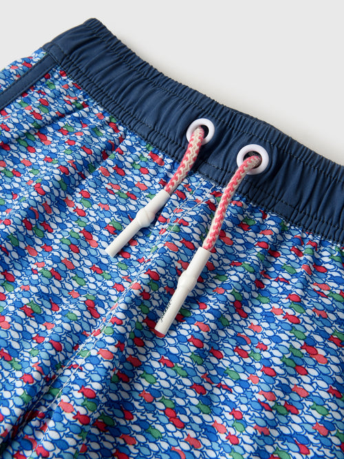 Johnnie-O Little Boys' Red Fin Blue Fin Jr. Swim Trunk
