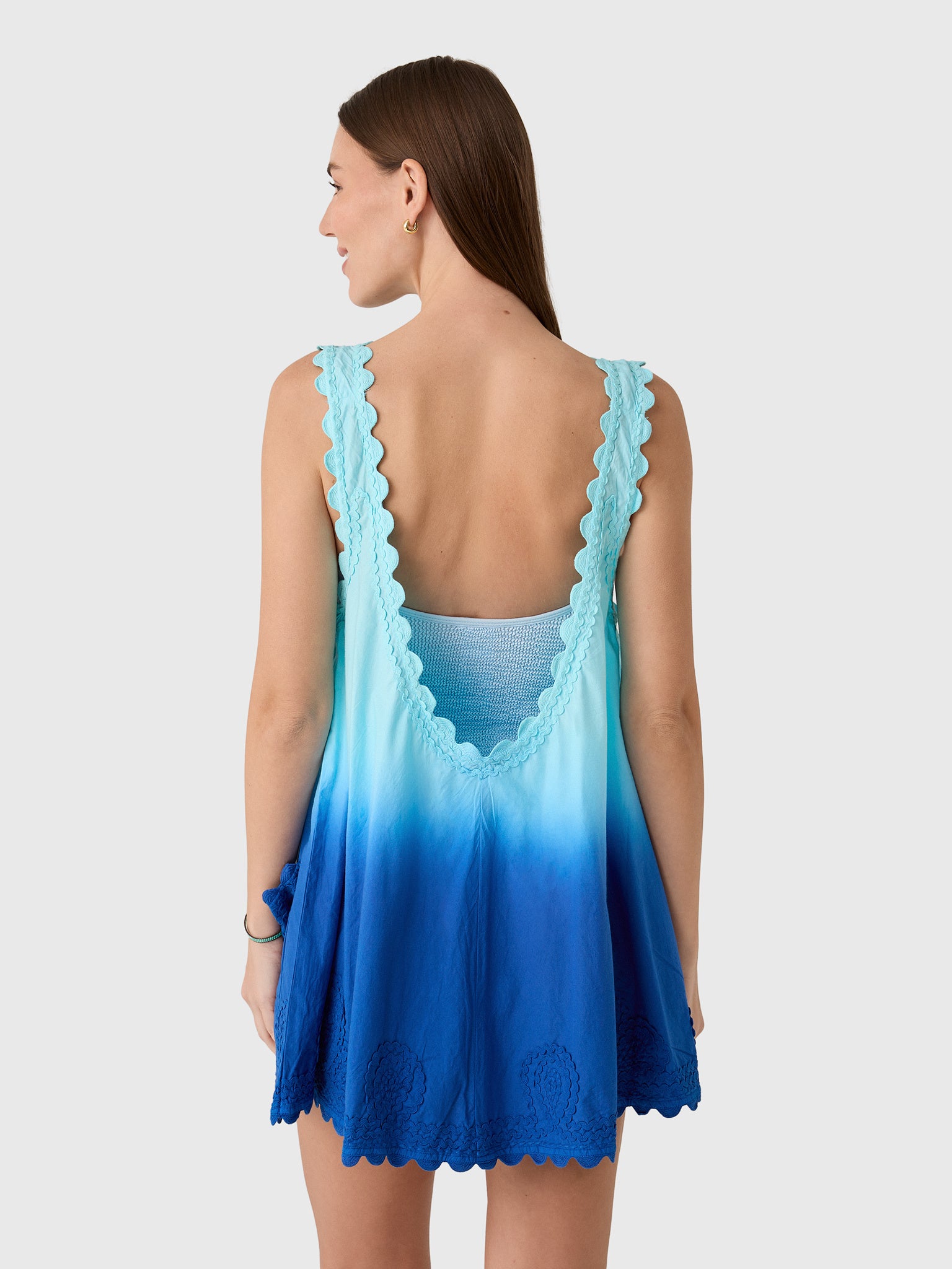 Juliet Dunn Women's Ombré Low Back Embroidered Dress - Saint Bernard