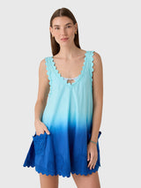 Juliet Dunn Women's Ombré Low Back Embroidered Dress - Saint Bernard
