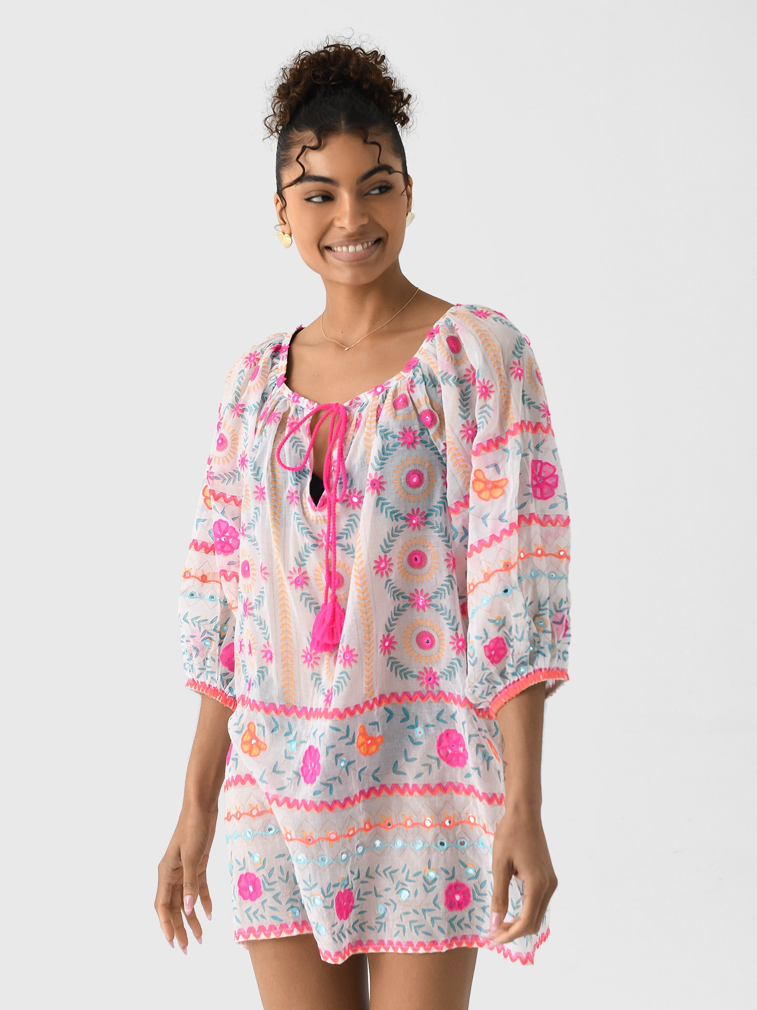 Juliet Dunn Women's Boho Printed Cover-Up - Saint Bernard