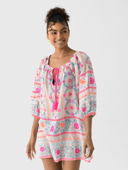 Juliet Dunn Women's Boho Printed Cover-Up